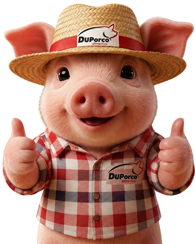 Mascote da DuPorco acenando